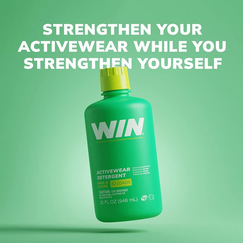 WIN Activewear Free and Clear Detergent, 64 oz, Removes Odor from Sports Apparel
