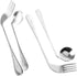 BESTonZON Adaptive Fork and Spoon, Angled Utensils Curved Flatware for Self Feeding, Anti Shake Tableware