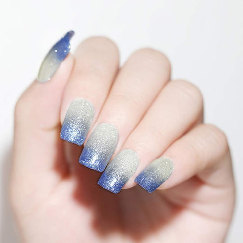 senvenski Color Changing Gel Nail Polish Kit, UV/LED Soak Off Nail Art Set with Glitter Colors