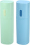 VOCOSTE 2pcs Toothbrush Travel Case, Lightweight PP Holders for Travel Business, Green Blue, 7.68"x2.36"