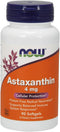 NOW Supplements Astaxanthin 4 mg - 90 Softgels from Non-GMO Haematococcus Pluvialis Microalgae with Lutein