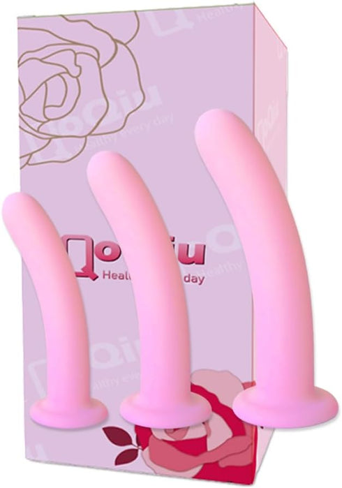 QoQiu 3-Pack Silicone Pelvic Floor Muscle Dilator Trainer Set, Pelvic Wand Massager for