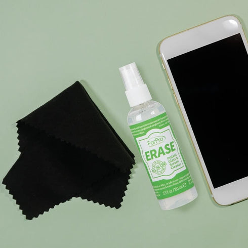 ForPro Erase Instant Glass & Screen Cleaner Kit for TV Screens, Smartphones, Eyeglasses, Mirrors - Includes 3.3 Oz.
