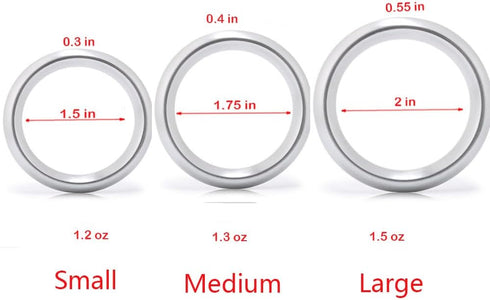 Smooth Edge Metal Testicle Ring for Enhanced Pleasure - Prolonged Erection Device (Silver, Kit)