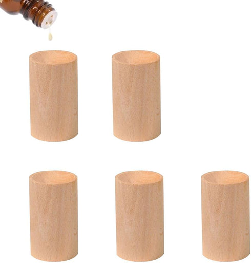UaneXee 5 Pcs Wood Essential Oil Diffusers,Small Wood Fragrance DIffusers,Fragrance Retention,Wooden Aromatherapy Round