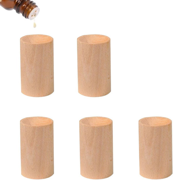 UaneXee 5 Pcs Wood Essential Oil Diffusers,Small Wood Fragrance DIffusers,Fragrance Retention,Wooden Aromatherapy Round
