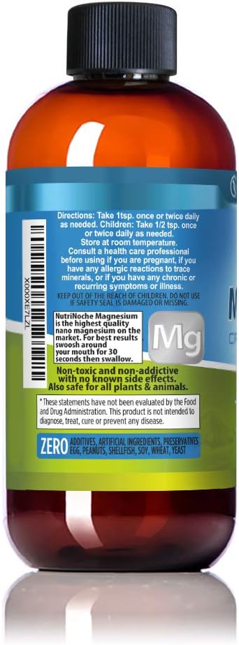 Liquid Magnesium by NutriNoche - 99.99% Ultra Pure Crystalline Nano Drops for Maximum Absorption