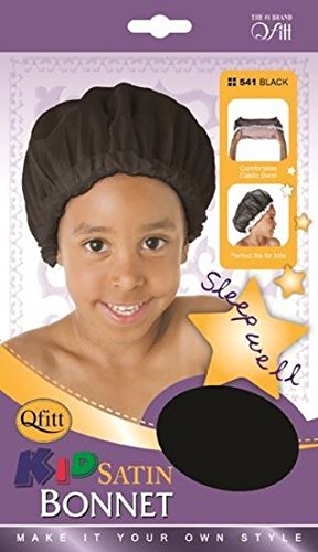 Qfitt Kid Satin Bonnet, Black