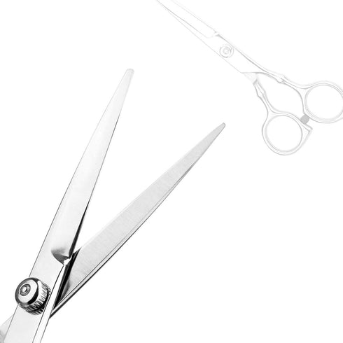 Professional Hair Cutting Scissors Kit - Home Haircutting Barber/Salon Thinning Shears with Comb and Case (Silver)