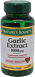 Nature's Bounty Garlic Extract 1000 mg, Promotes Heart Health and Cholesterol Support, 100 Rapid Release Softgels