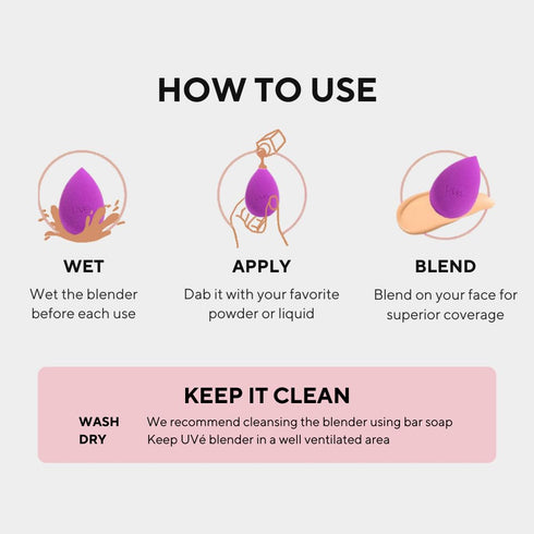 Makeup Blender Sponge Set, Pack of 3, Streak Free Application for Liquid, Powder & Cream Foundation