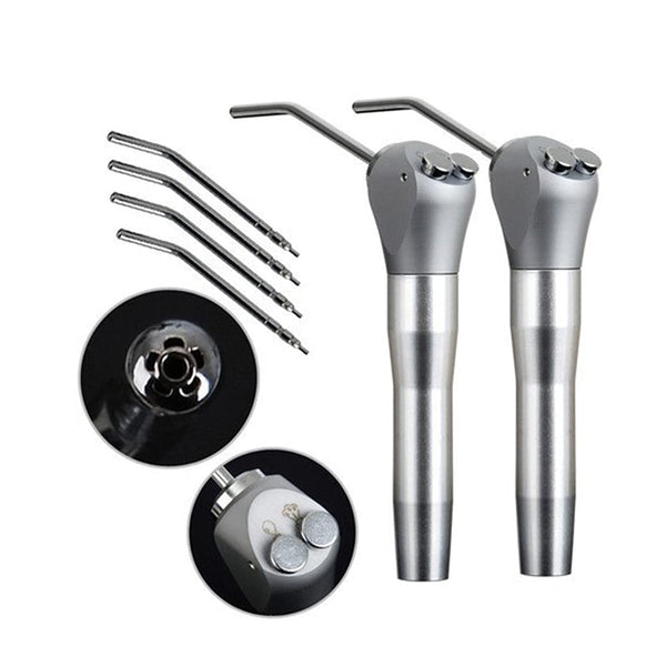 2PCS Dental Air Water Spray Syringe, Triple 3 Way with 2 Nozzles Tips, Metal Handle + 4Pcs Alloy Nozzles