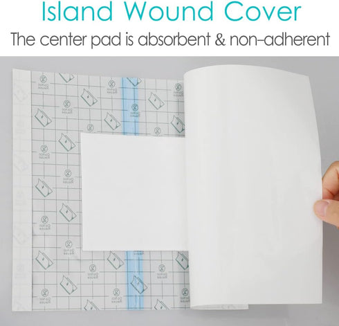 Hola Health 6"x6"(Pack 25) Waterproof Shower Cover Shields, Non-Stick Center Pad for Dialysis Port Picc Line Chest