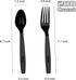 200 Count Plastic Silverware, Heavy Weight Plastic Forks Spoons, Disposable Utensils Cutlery Set for Wedding Party Supplies Everyday Use by MOACOCK