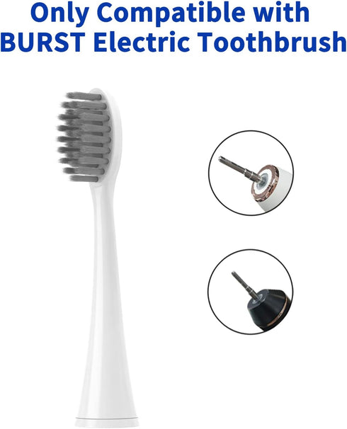 10 Pack Replacement Toothbrush Heads for Burst Electric Toothbrush, YMPBO Deep Cleaning Bristle Design, White