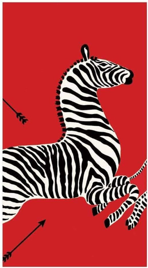 Packs 15 Caspari Zebras Paper Guest Towel Napkins in Red - Two
