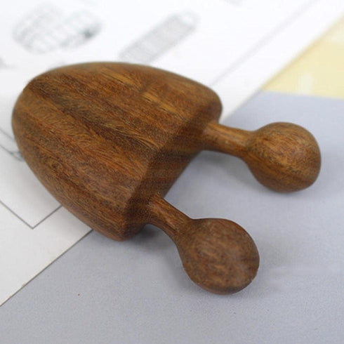 Rosojodg Yellow Natural Sandalwood Scraping Massage Tool Facial Eye Massage Tool Acupuncture Stick Wooden Massager