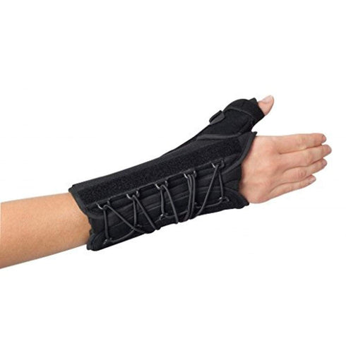 Procare 79-87490 Quick-Fit WTO Wrist/Thumb Support Splint, Left, Universal, Black