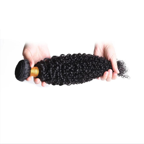 Kinky Curly Bundle Human Hair 8A Unprocessed Virgin Remy Kinky Curly Hair (1 Bundle, 100g, Natural Color, 12")