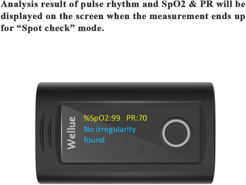 Wellue Fingertip Pulse Oximeter, Blood Oxygen Saturation Monitor with Batteries, Carry Bag & Lanyard.