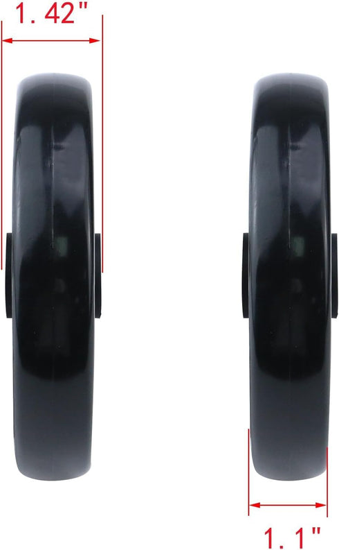 MY MIRONEY 2PCS Black Wheel Replacement Glide Caps for Wheelchairs, Walkers, PVC Front Wheels with Mounting Screws