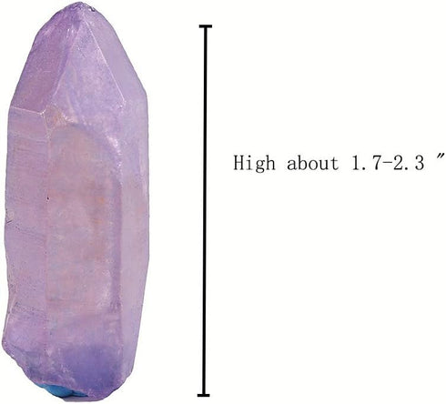 JIC Gem 4 pcs Healing Crystal Single Point Wand - Auqa Aura, Angel Aura, Angel Amethyst, Tourmaline