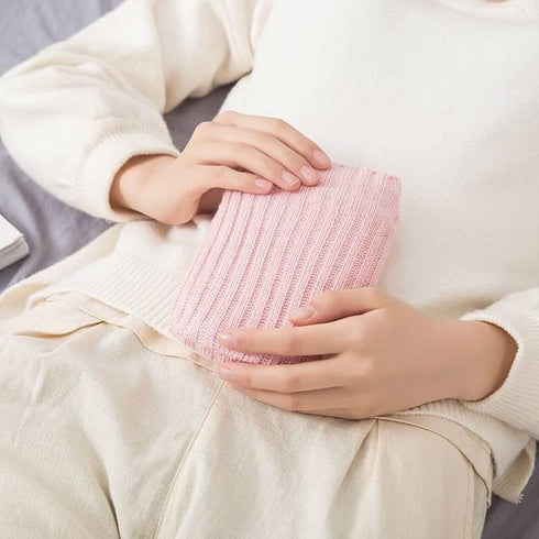 Kolloee Hot Water Bottle Bag Soft Rubber for Pain Relief Menstrual Cramp,hot and Cold Compress, Hand Feet Warmer(Short