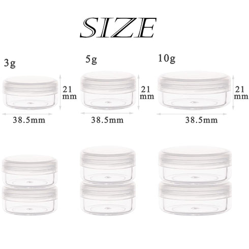 ZEJIA 5 Gram Sample Containers with Lids, Mini Makeup Containers, 50 Count Empty Plastic Travel Cosmetic Containers