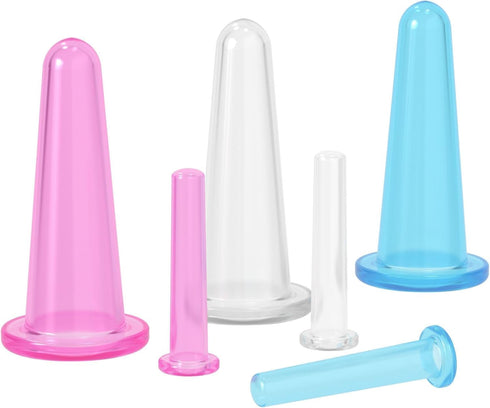 ZhangyiHot 4 Set Pcs Pink Silicone Massage Cupping Mini Facial Cups Face Massager Helper Skin Care Neck Back Eyes