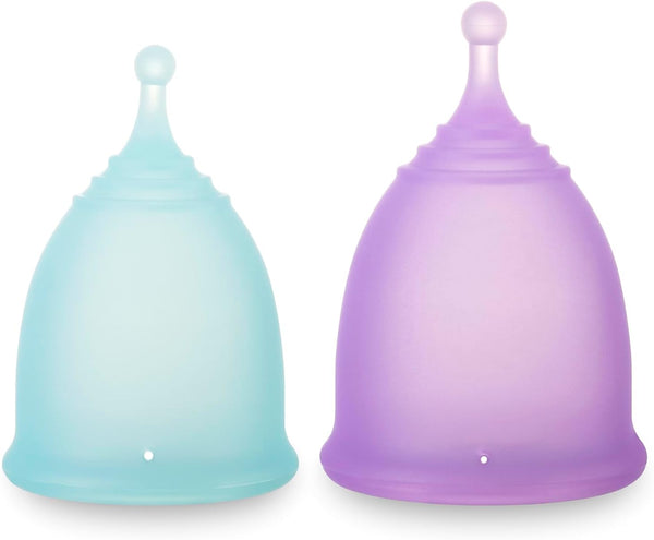 Reusable Menstrual Cup (Small & Large Size) Set of 2, Soft Silicone,