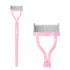 MSQ Eyelash Comb Separator with Brush and Cover, Arc Designed Cosmetic Tool (1PCS)