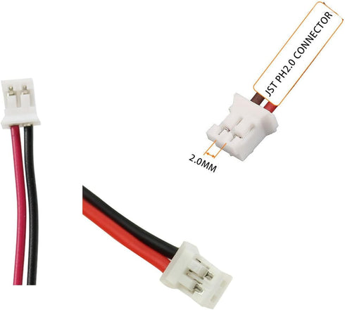 5200mAh 3.7V Lithium Ion Battery with 2.0Pin JST-PH Plug, Rechargeable Battery Pack for Electronics