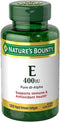 Nature's Bounty E 180mg Pure dI-Alpha Softgels, 120 Count