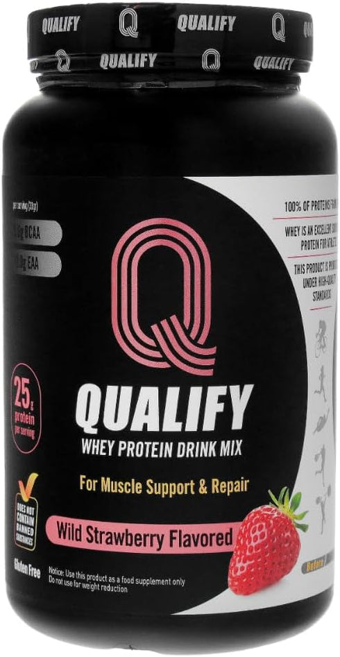 Strawberry Protein Powder Shake, Gluten Free, Sugar Free, 25g Protein, 5.5g BCAA, 1.65lb Post Workout Recovery Drink
