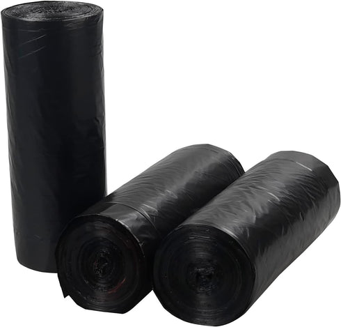 5 Gallon Drawstring Trash Bags, Flat Bottom Garbage Bag, Black, 110 Counts/3 Rolls