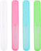 Medsuo 4pcs Plastic Toothbrush Case, Travel Cover Holder, Storage (Pink, Blue, Green, White)