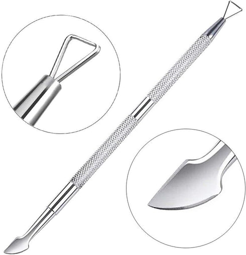 Nail Care Tool Set - Cuticle Pusher and Cutter, Stainless Steel Manicure, Gel Polish Remover, Pedicure Kit