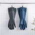 HOMSSEM Dishwashing Gloves with Hanging Hooks - 2 Pairs of Latex Navy, Gray Rubber Gloves for Cleaning
