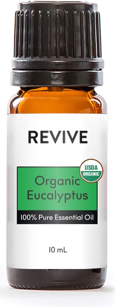 USDA Certified Organic Eucalyptus Essential Oil by Revive - 100% Pure Therapeutic Grade for Diffuser, Massage,