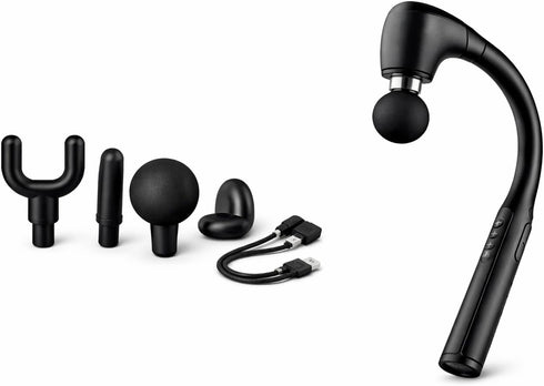 TOYDYLAN 12mm 4 Deep Tissue Massage Gun with Long Handle Percussion Massager for Back and Neck, Massage Heads