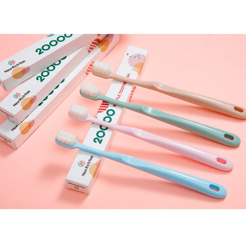 Upgrade Version 4 Pack Micro Nano Extra Soft Toothbrush for Adults, 20000 Soft Bristles for Sensitive Teeth