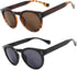 2 Pack Bifocal Reading Sunglasses for Women - Outdoor Reader Glasses in Vintage Round Shape