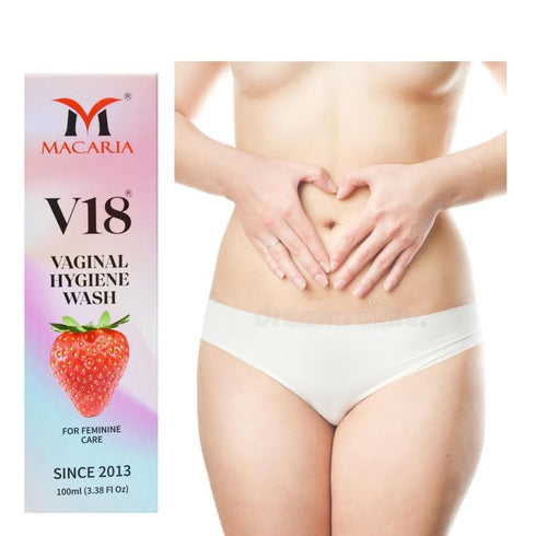 MACARIA V18 Feminine Hygiene Wash - pH Balanced Intimate Cleanser for Women