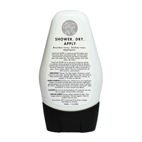 ToppCock Silver Hygiene Gel for Men – 3.02oz Leave-On Groin & Ball Deodorant, Anti-Chafing, Odor Neutralizer