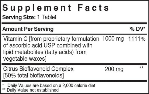 Vitamin C 1000 mg | Supplement to Support Immune System Health* | Lipid Matrix Plus Bioflavonoids for Enhanced Absorption | 90 Tablets