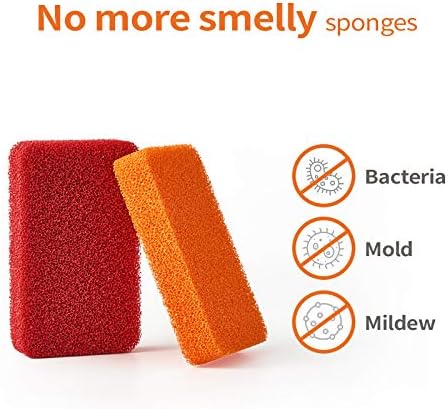 Heavy Duty Silicone Scrubber Sponges-Kitchen Bathroom Cleaning Scrubber Dish Washing Scrubber