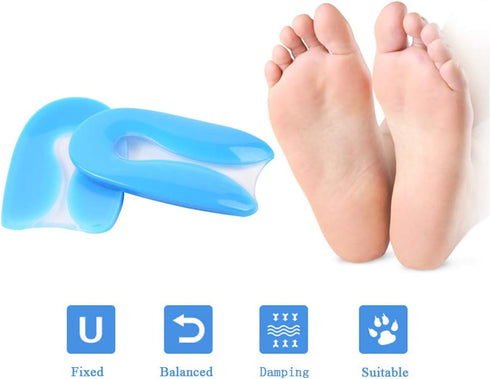 Silicone Gel Heel Cups - Heel Pads for Plantar Fasciitis, Heel Spurs & Heel Pain Foot Care, Size L