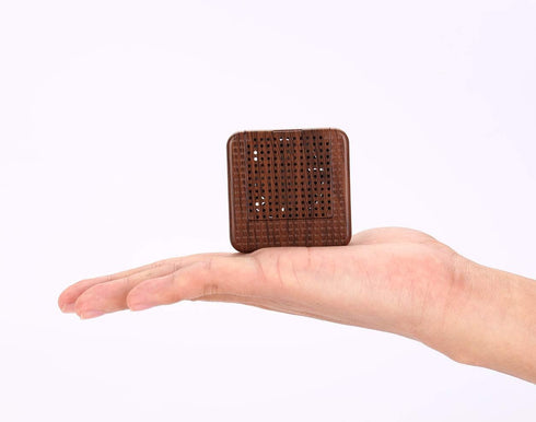 Weljoy Portable Wood Grain Diffuser for Essential Oils – Mini Size for Car or Travel, Quiet, Waterless, Rechargeable