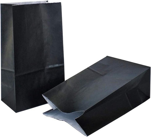 KEYYOOMY Small Black Paper Bags, Black Party Favor Bags for Wedding Party Goodie Bag (24 CT, 9.4 x 5.1 x 3.1 In)
