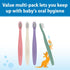 Set, 0-3 4-Pack Dr. Brown's Infant-to-Toddler Toothbrush Soft & Gentle Manual Toothbrushes for Baby